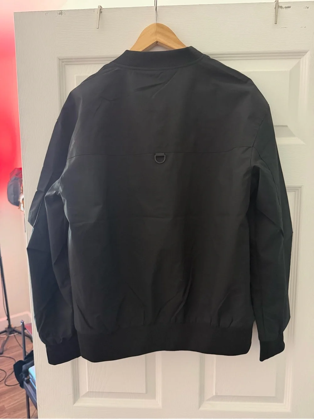 Men's Black Bomber Jacket with Utility Pockets